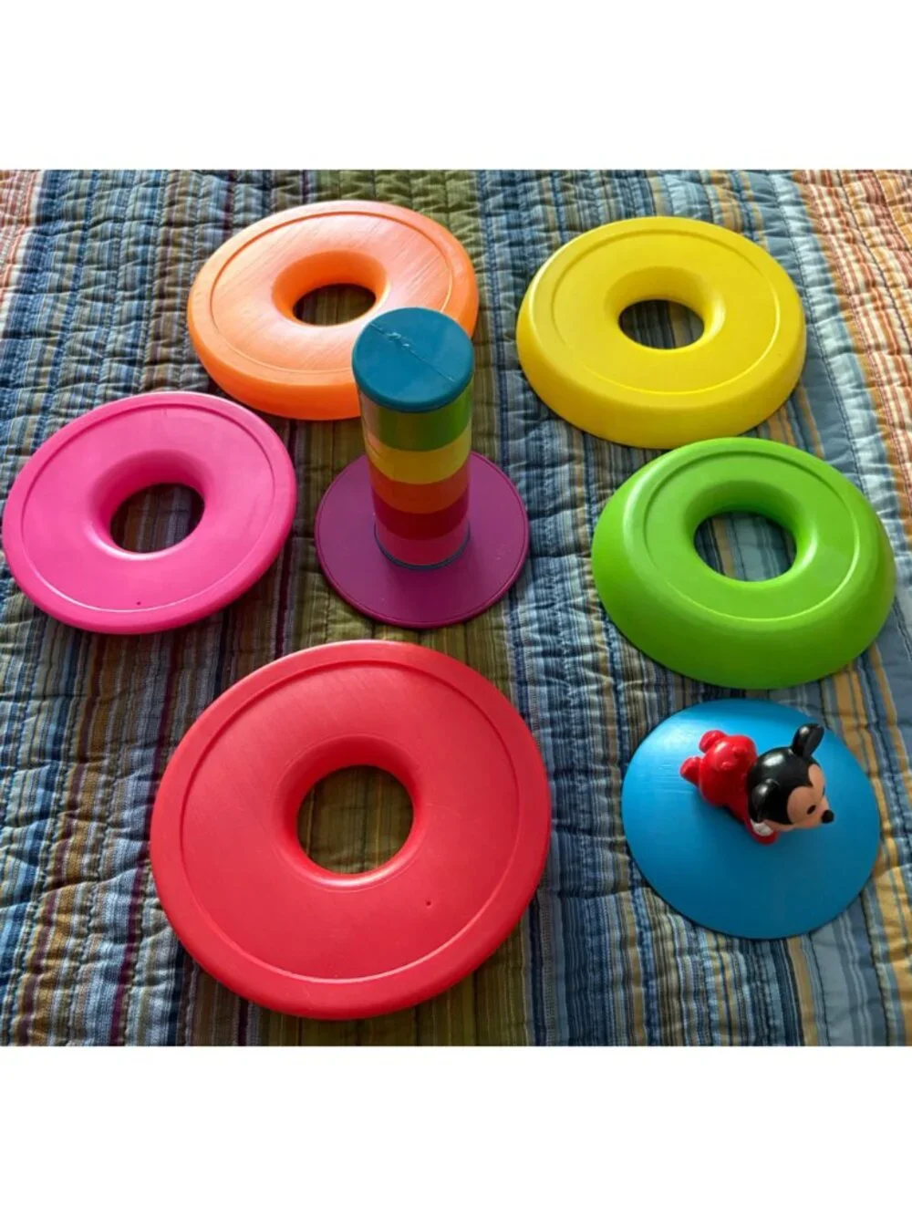Vintage 1988 Disney Mickey Mouse Stack-A-Ball Roly Poly Toy Mattel
